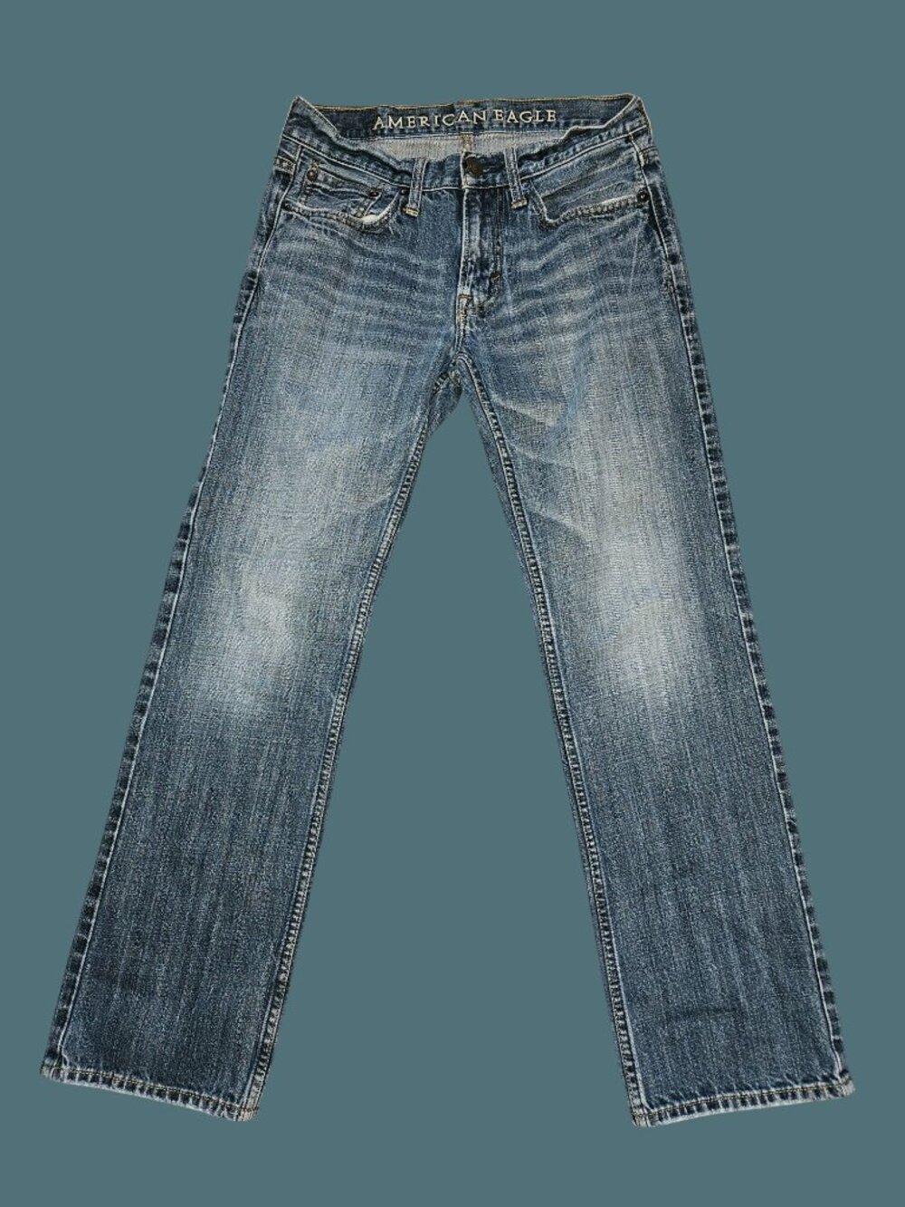 American Eagle Original Straight Whiskering 100% Cotton Jeans Men Size 28/30